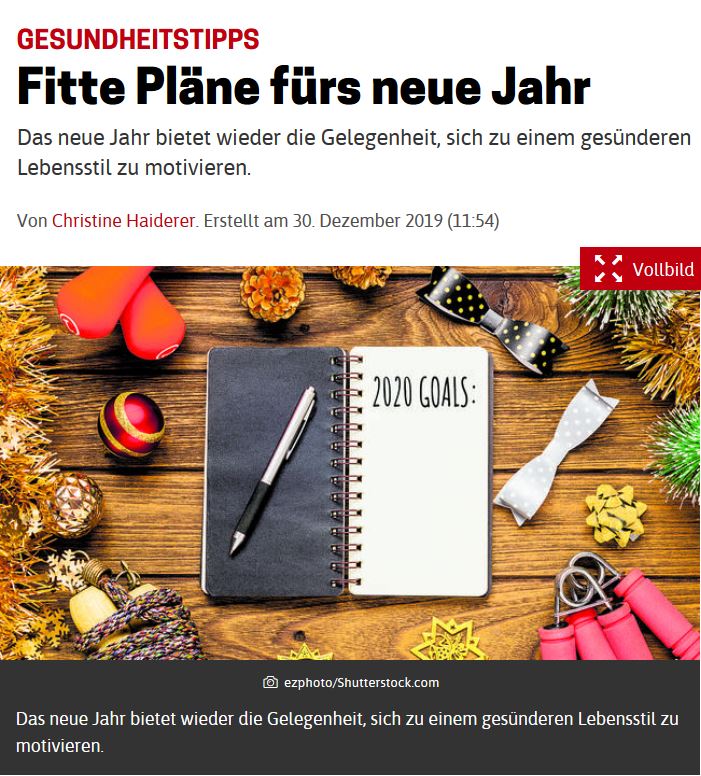 Zeitungscover Dezember 2019 - Fitte Pläne fürs neue Jahr